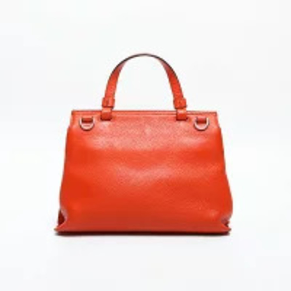 Gucci Leather Bamboo Daily Shoulder Bag Orange - Picture 3 of 13